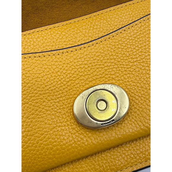 Coach Braided Tabby Chain Clutch - Buttercup Yellow Leather - CJ863 - Picture 6 of 11